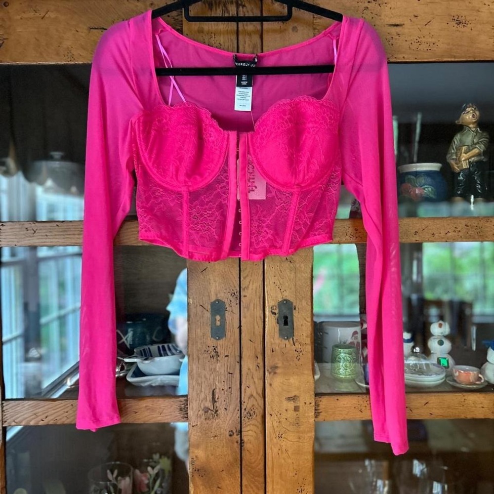 Sincerely Jules Lace Corset Cropped Top